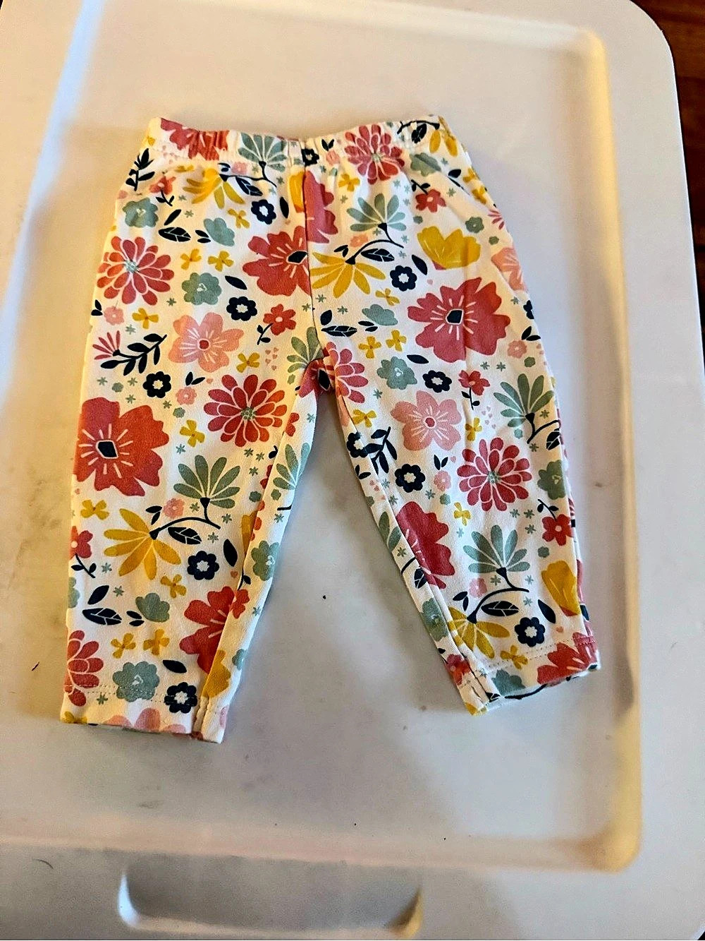 Floral Leggings in White & Multi